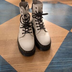 White Doc Marten Combat Boots